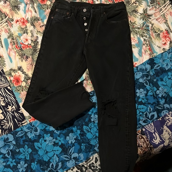 Levi’s 501 Skinny’s…5 button fly black jeans. - Picture 3 of 10